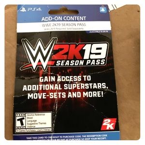 WWE2k19 season pass for PS4